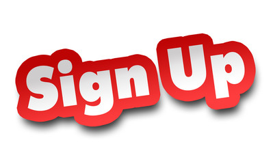 sign up concept 3d illustration isolated