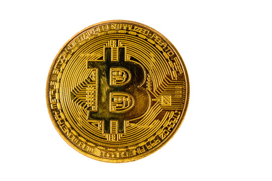 Bitcoin coin isolated on the white background