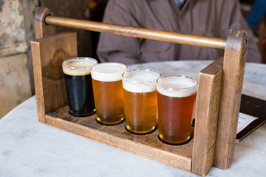 Craft Beer Sampler Four Glasses