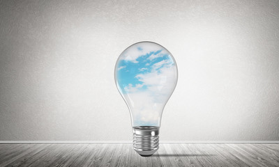 Eco innovations concept by means of lightbulb.