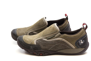 Pair of Slip on Shoes on White Background