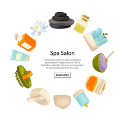 Vectorr with cartoon beauty and spa elements