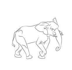 elephant graphic line, goes, vector