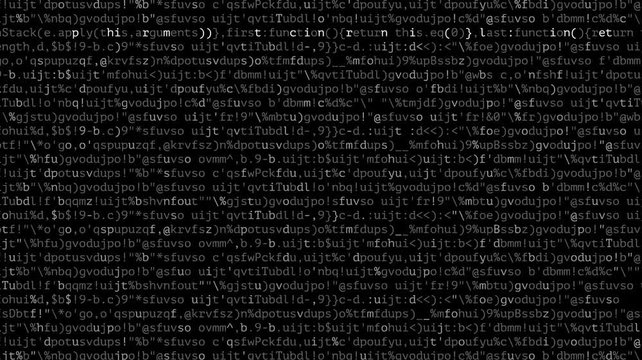 Programming code animated in a movie like animation. Matrix effect for computer generated code ideal for developer presentations.