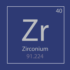 Obraz premium Zirconium Zr chemical element icon- vector illustration