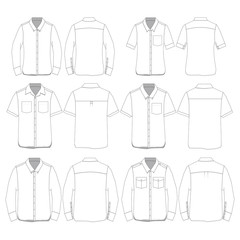 Vector template for Button-down shirts