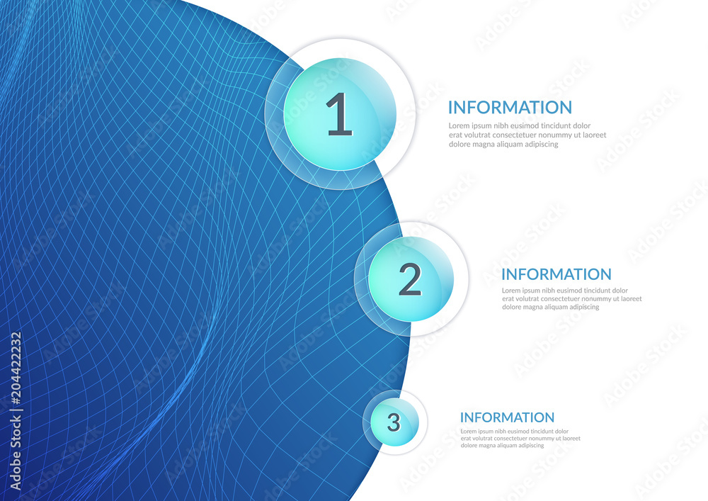 Poster abstract background for presentations and infographics. numbered order of actions. distortion of spa