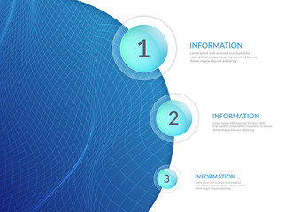Abstract background for presentations and infographics. Numbered order of actions. Distortion of space.