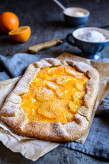Homemade Galette with orange slices