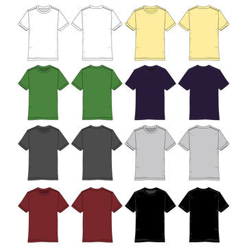 Vector tempalte of colored t-shirts