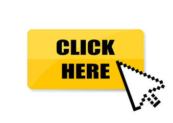 Click here yellow vector icon