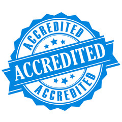 Blue accredited vector label