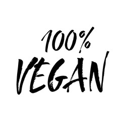 Vector illustration of Vegan food concept design. Handwritten brush lettering for restaurant, cafe menu.