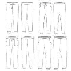Vector template of Jogger pants