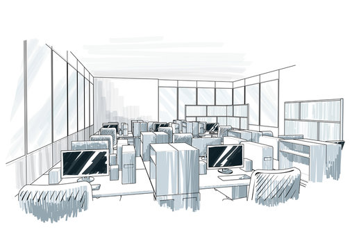 Office interior. Open space .