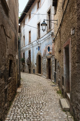 Sermoneta, Italy - A very little and awesome medieval hill town in province of Latina, Lazio region, all in stone with famous Caetani castle