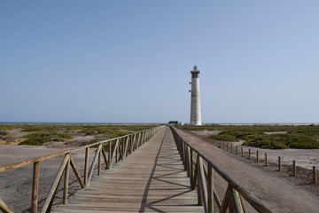 Obraz premium Faro de Morro Jable, lighthouse in Morro Jable, Fuerteventura