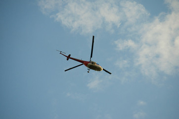 helicopter, screws, sky