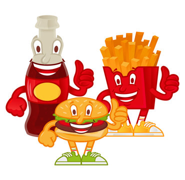 Cartoon character fast food 