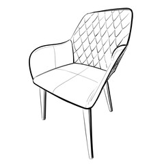 Leather chair sketch. - 204427463