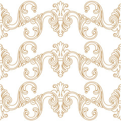 Golden vintage baroque ornament, corner. Retro pattern antique style acanthus. Decorative design element filigree calligraphy vector. - stock vector