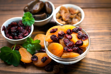 dry apricots and various dry fruits