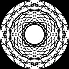 Decorative mandala - wheel in a black  -white colors