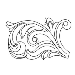 Vintage baroque ornament, corner. Retro pattern antique style acanthus. Decorative design element filigree calligraphy vector. - stock vector