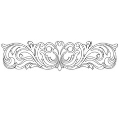 Fototapeta premium Vintage baroque ornament, corner. Retro pattern antique style acanthus. Decorative design element filigree calligraphy vector. - stock vector