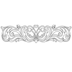 Vintage baroque ornament, corner. Retro pattern antique style acanthus. Decorative design element filigree calligraphy vector. - stock vector