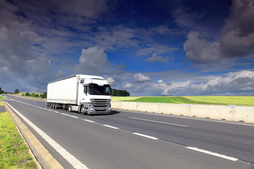 Obraz na płótnie Canvas Truck transportation on the road