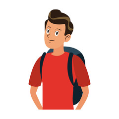 Male tourist cartoon vector illustration graphic design