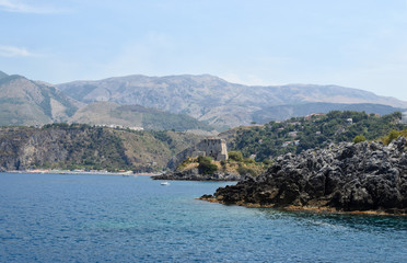 Fototapeta na wymiar Beautiful panoramic views of the South Coast of Italy, the Tyrrhenian Sea
