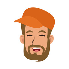 Young man face laughing vector illustration graphic design