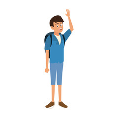 Fototapeta premium Male tourist cartoon vector illustration graphic design