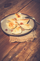 Home made dumpling with cheese