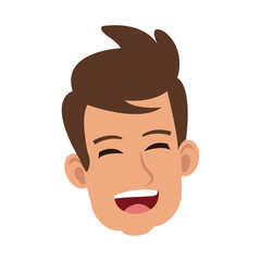 Young man face happy vector illustration graphic design
