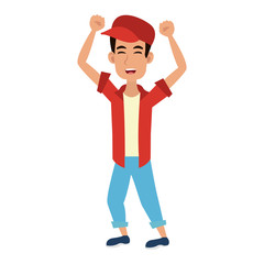 Young man cartoon vector illustration graphic design