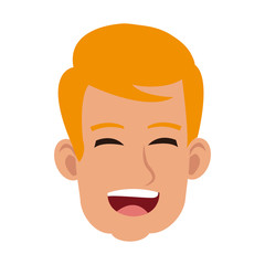Young man face happy vector illustration graphic design