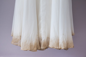 Detail of dirty bride dress