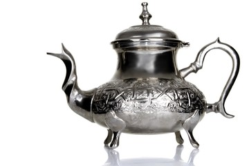 Moroccan teapot with white background