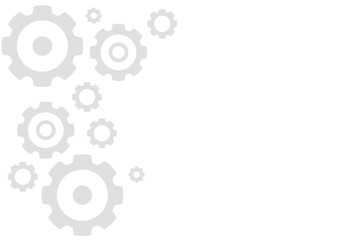 Mechanism system cogwheels. White gears background. technology and engineering. digital concept