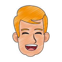 Young man face happy vector illustration graphic design