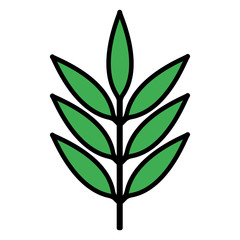 branch with leafs decorative icon vector illustration design
