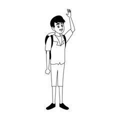 Male tourist cartoon vector illustration graphic design