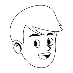 Young man face happy vector illustration graphic design