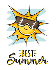 Best Summer. Creative graphic vector lettering