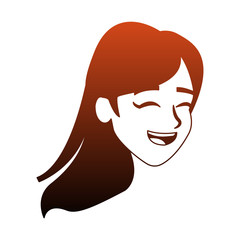 Happy young woman face vector illustration graphic design