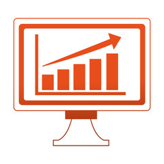 Business statistics on computer screen vector illustration graphic design