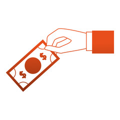 Hand with money vector illustration graphic design
